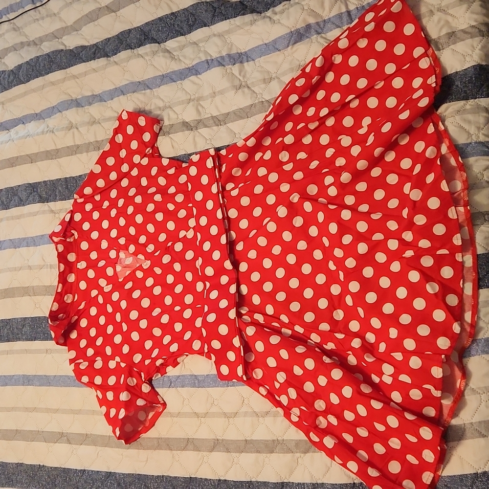 Red Polka Dot Swing Dress
